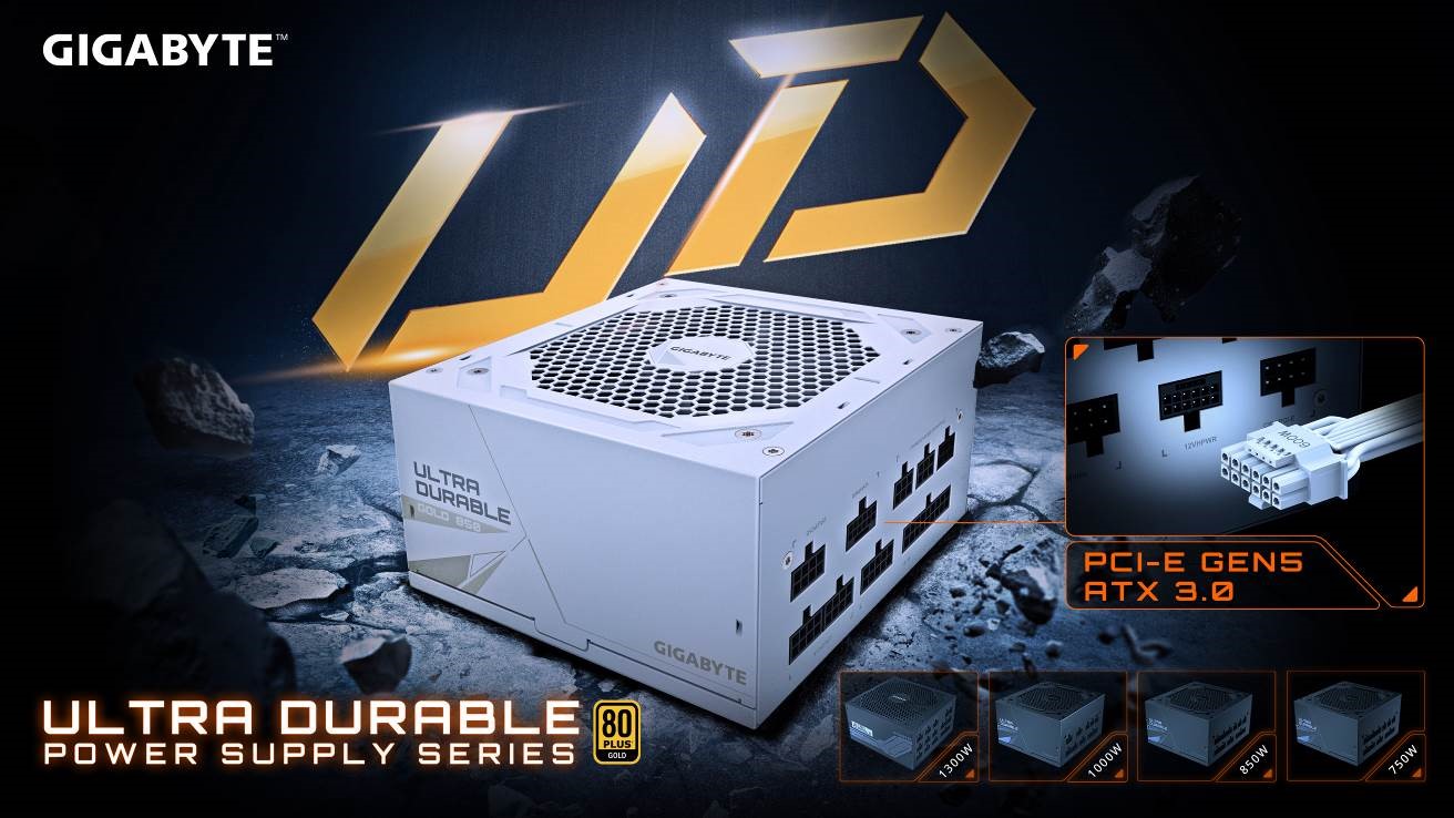 GIGABYTE Launches the UD850GM PCIE 5.0 White Edition and the UD750GM PCIE 5.0 Power Supplies